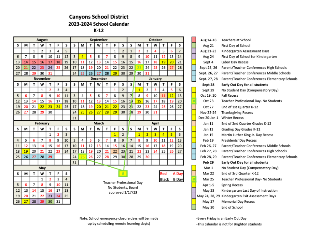 Calendar – Altara Elementary